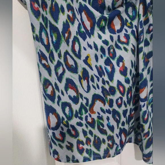 Nine West Multicolored Leopard Print Twist Front Blouse in Size XL - Picture 6 of 10